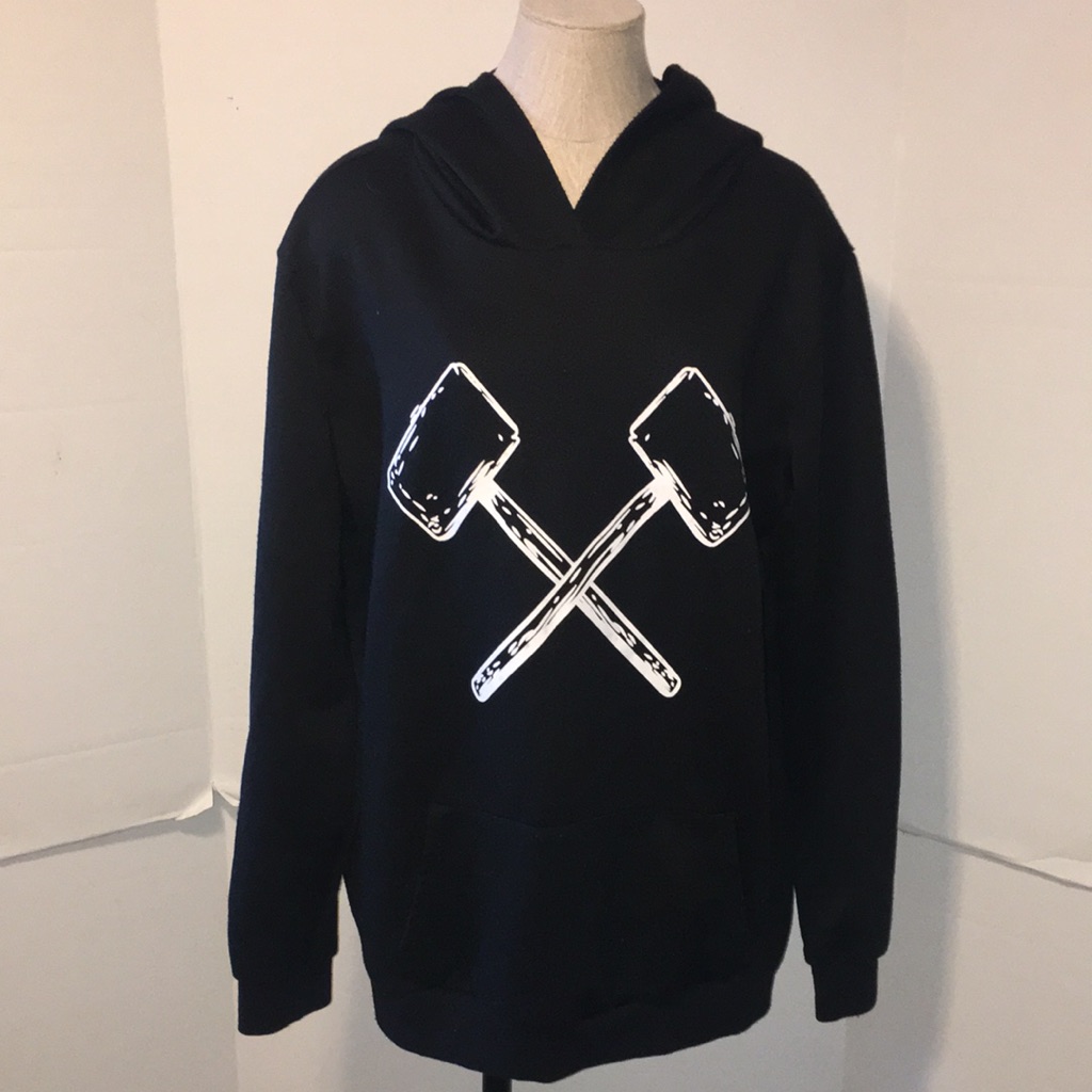 Black Graphic Hoodie Previously Worn